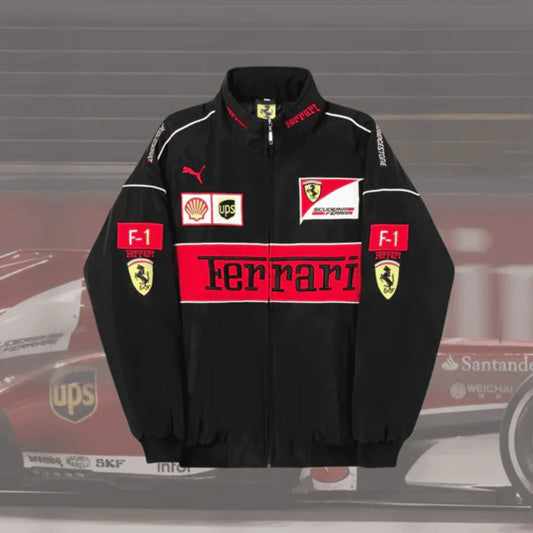 FERRARI F1 Vintage Jas ZWART