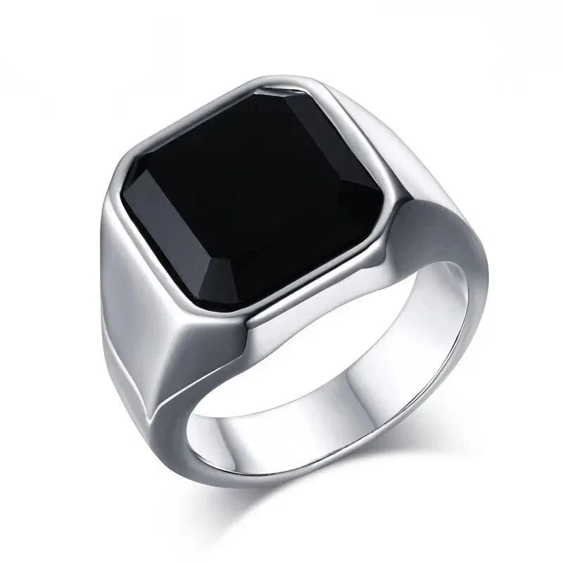 Herrenring mit Onyxstein