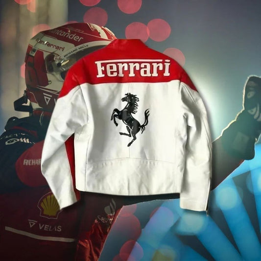 FERRARI F1 Vintage Jas Wit